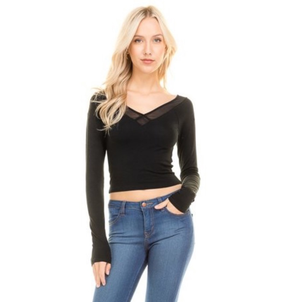 Long Sleeve Crop Top (NWOT)